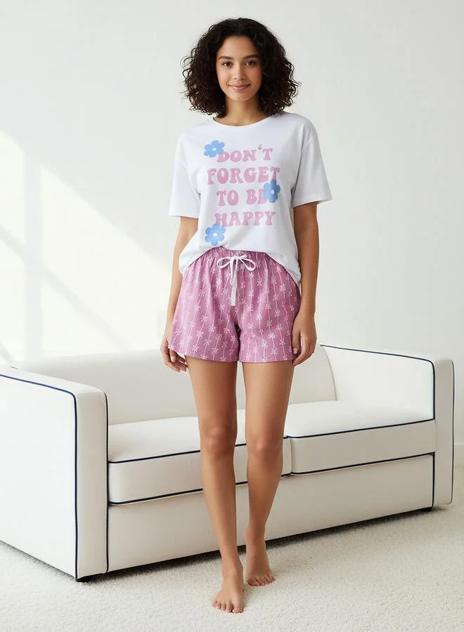 Splash FAV Pyjama Set Printed T-shirt & Shorts